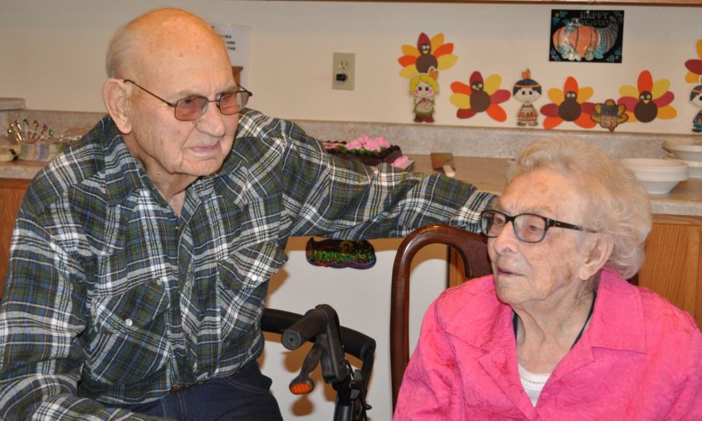 Donald Rudolph, one of Mary's former first-grade students who is now 91 years old, comes to visit her often