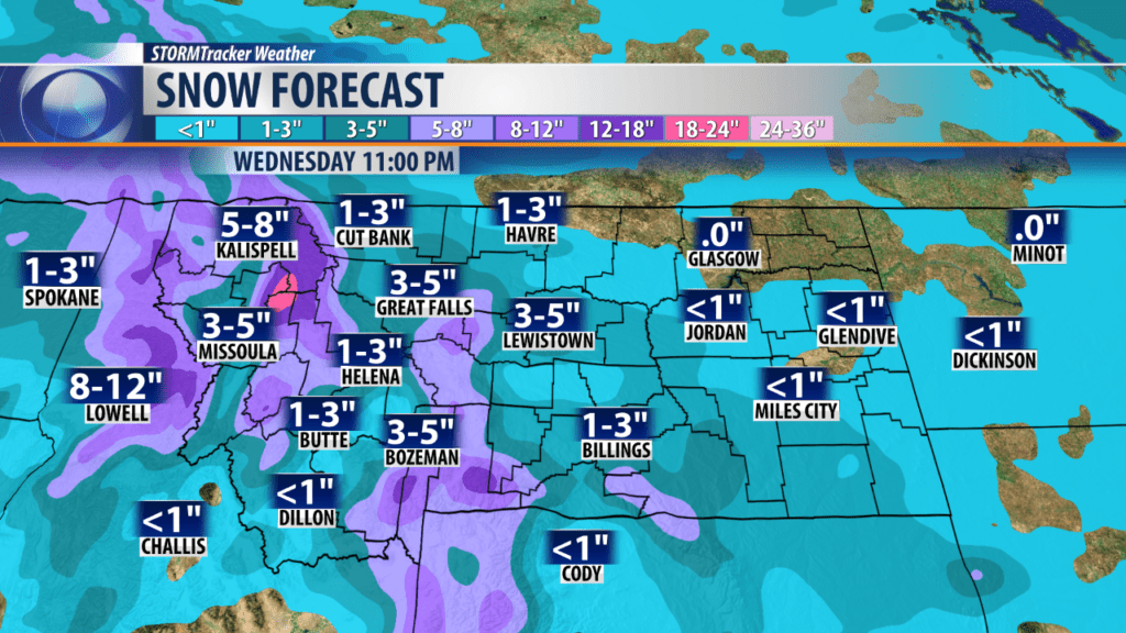 Forecast snow accumulation