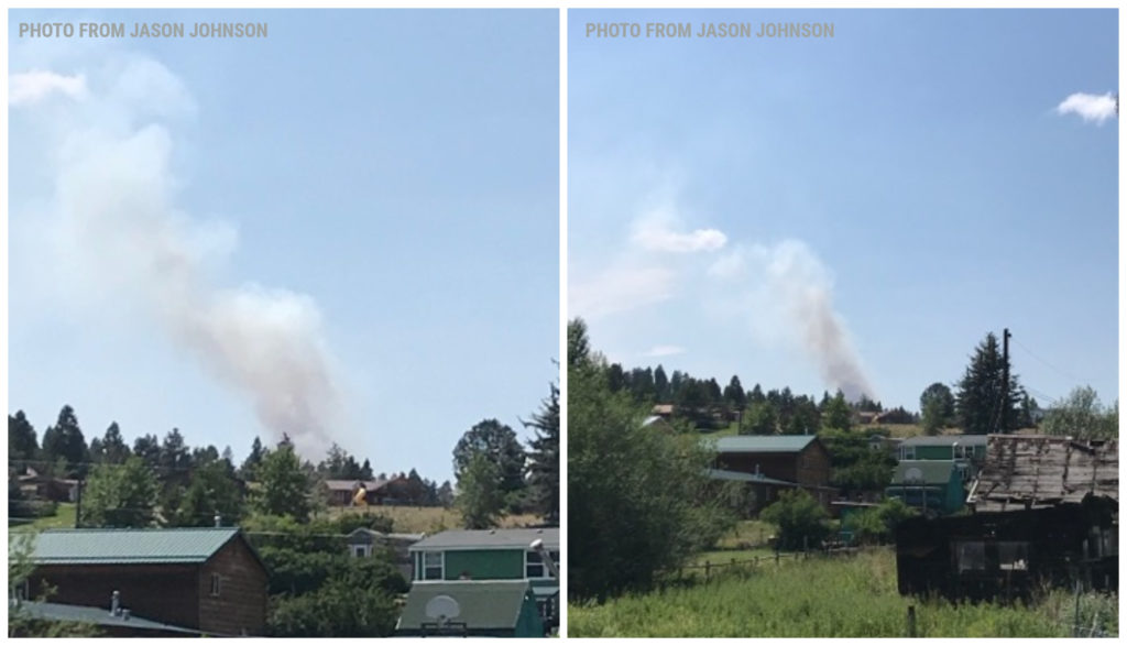 Lightning-sparked fire near Clancy